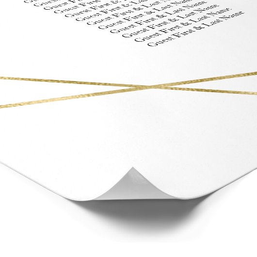 12テーブル結婚の緑色幾何学模様 ポスター (角)