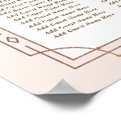 12テーブル |アールデコ赤面バラゴールドフォイル結婚ズ ポスター (角)