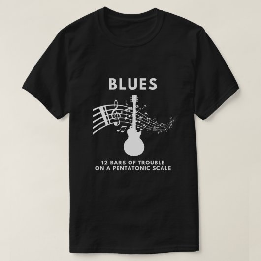 12バーのTrouble Blues Music Tシャツ (デザイン正面)
