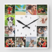 12パーソナライズされた家族写真集 スクエア壁時計 (正面)