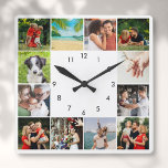 12パーソナライズされた家族写真集 スクエア壁時計<br><div class="desc">12枚の写真を使って個お気に入りの人設定し、贈り物を作ユニーク成します。設計者： Thisisnotme©</div>