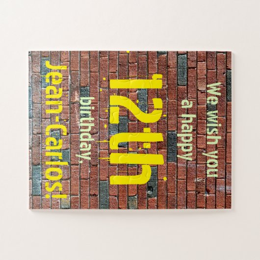 12パーソナライズされた番目の誕生日パズル ジグソーパズル (横)