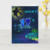 12パーソナライズされた番目の誕生日ボーイ カード (黄色い花)