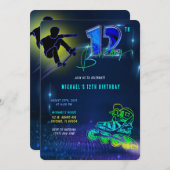 12パーソナライズされた番目の誕生日ボーイ 招待状 (正面/裏面)