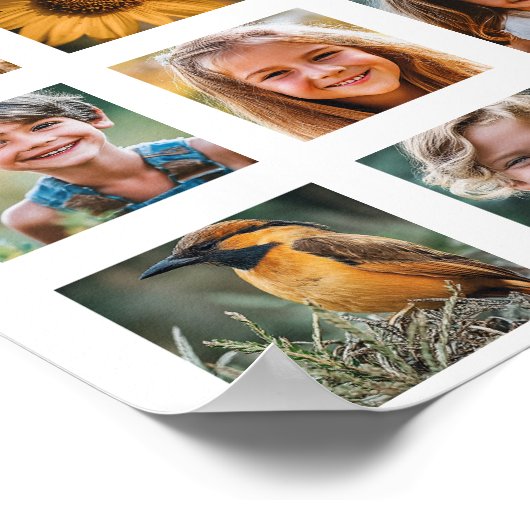 12パーソナライズされた – 写真コラージュ ポスター (角)