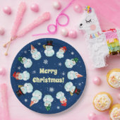 12パート雪だるま紙プレート ペーパープレート (パーティー)