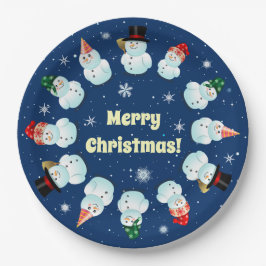 12パート雪だるま紙プレート ペーパープレート