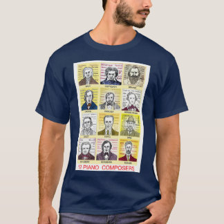 12ピアノ作曲家ポートレート Tシャツ
