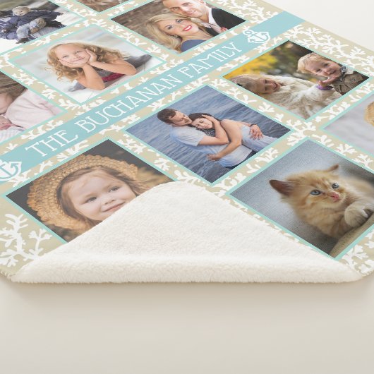 12ファミリーフォトコラージュビーチサンゴ航海の簡単 シェルパブランケット (3/4)