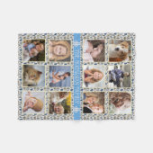 12ファミリーフォトコラージュビーチシェルズ航海の簡単 フリースブランケット (正面(横))