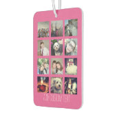 12フォトインスタグラムのコラージュとピンクの背景 カーエアーフレッシュナー (左)