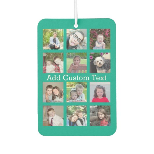 12フォトインスタグラムのコラージュ（緑） カーエアーフレッシュナー (正面)