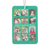 12フォトインスタグラムのコラージュ（緑） カーエアーフレッシュナー (裏面)