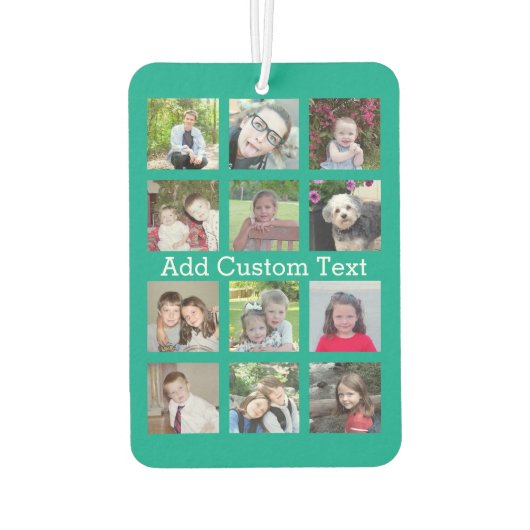 12フォトインスタグラムのコラージュ(緑) カーエアーフレッシュナー (裏面)