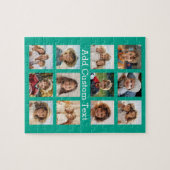 12フォトインスタグラムのコラージュ（緑） ジグソーパズル (横)