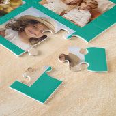 12フォトインスタグラムのコラージュ（緑） ジグソーパズル (側面)