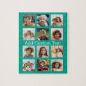 12フォトインスタグラムのコラージュ（緑） ジグソーパズル (縦)