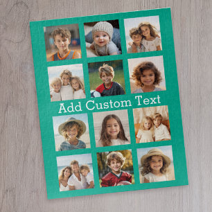 12フォトインスタグラムのコラージュ（緑） ジグソーパズル