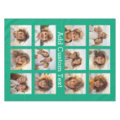 12フォトインスタグラムのコラージュ（緑） テーブルクロス (正面(横))
