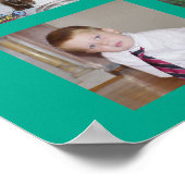 12フォトインスタグラムのコラージュ(緑) ポスター (角)