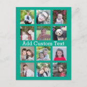 12フォトインスタグラムのコラージュ(緑) ポストカード (正面)