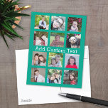 12フォトインスタグラムのコラージュ（緑） ポストカード<br><div class="desc">写真をこのお気に入りのおもしろいテンプレートに追加する。このグリッドにはInstagramの写真や任意の写真を使用できる。</div>