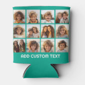 12フォトインスタグラムのコラージュ（緑） 缶クーラー (正面)