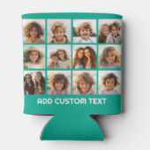 12フォトインスタグラムのコラージュ（緑） 缶クーラー (裏面)