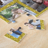 12フォトインスタグラムコラージュとフェイク金ゴールドグリッター ジグソーパズル (側面)