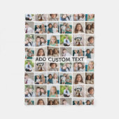 12フォトインスタグラムコラージュと文字 フリースブランケット (正面)
