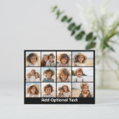 12フォトインスタグラムコラージュ(オプション文字) ポストカード (スタンド正面)
