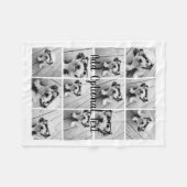 12フォトインスタグラムコラージュ – 白黒 フリースブランケット (正面(横))