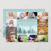 12フォトウィンターランドスケープコラージュ – 5 x 7ベビー シーズンカード (正面/裏面)