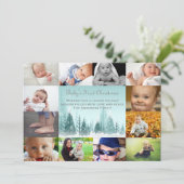 12フォトウィンターランドスケープコラージュ – 5 x 7ベビー シーズンカード (スタンド正面)