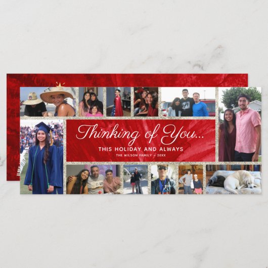 12フォトクリスマスカード |休日のコラージュ (正面/裏面)