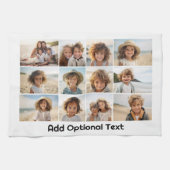 12フォトグリッドのコラージュ – 白 – モダンタイプ黒 キッチンタオル (横)