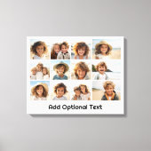 12フォトグリッドのコラージュ – 白 – モダンタイプ黒 キャンバスプリント (正面)