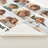 12フォトグリッドのコラージュ – 白 – モダンタイプ黒 シェルパブランケット (3/4)