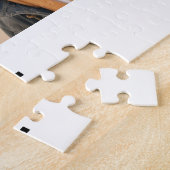 12フォトグリッドのコラージュ – 白 – モダンタイプ黒 ジグソーパズル (側面)