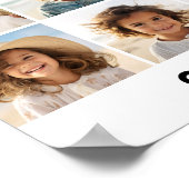 12フォトグリッドのコラージュ – 白 – モダンタイプ黒 ポスター (角)