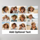 12フォトグリッドのコラージュ – 白 – モダンタイプ黒 ポスター (正面)