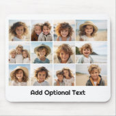 12フォトグリッドのコラージュ – 白 – モダンタイプ黒 マウスパッド (正面)