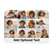 12フォトグリッドのコラージュ – 白 – モダンタイプ黒 マグネット (横)