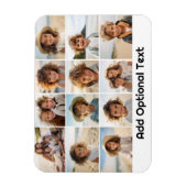 12フォトグリッドのコラージュ – 白 – モダンタイプ黒 マグネット (縦)