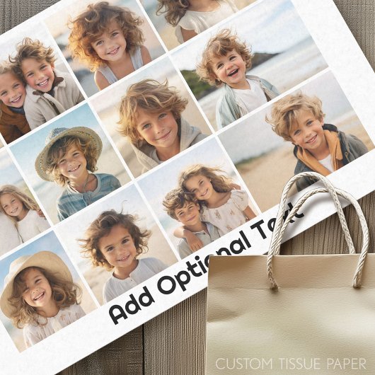 12フォトグリッドのコラージュ – 白 – モダンタイプ黒 薄葉紙