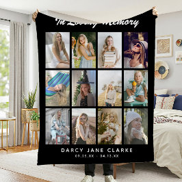 12フォトグリッド「愛する記憶の中」メモリアル フリースブランケット