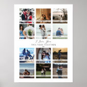 12フォトコラージカレンダバレンタインデー ポスター (正面)