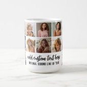 12フォトコラージグリッド – 2文字ボックス – 白黒 コーヒーマグカップ (中央)