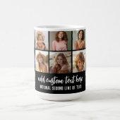 12フォトコラージグリッド – 2文字ボックス – 白黒 コーヒーマグカップ (中央)