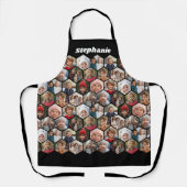 12フォトコラージハニカム六角形ランダムパターン エプロン (正面)